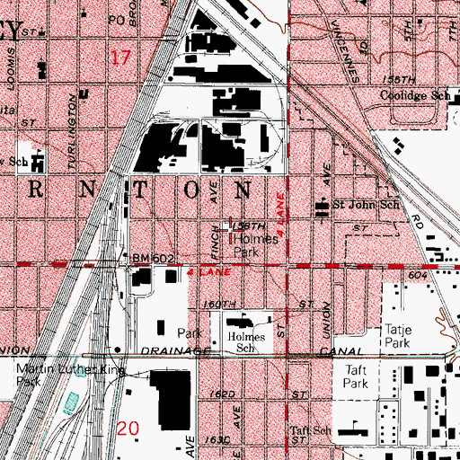 Topographic Map of Holmes Park, IL