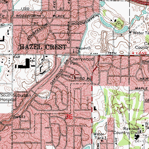 Topographic Map of Nazareth Lutheran Church, IL