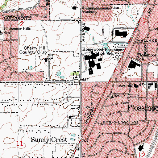Topographic Map of Cathedral of Joy Baptist Church, IL