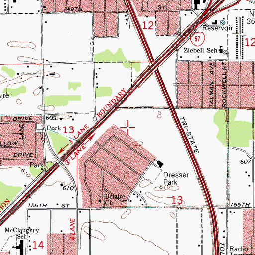 Topographic Map of Donnelly Park, IL