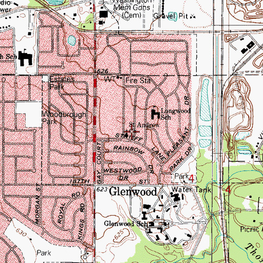 Topographic Map of Saint Andrew Lutheran Church, IL