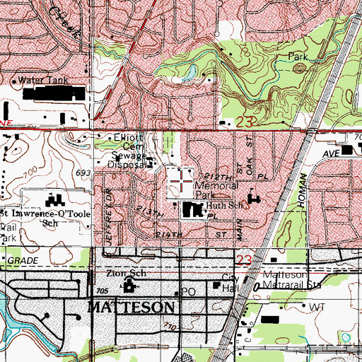 Topographic Map of Memorial Park, IL
