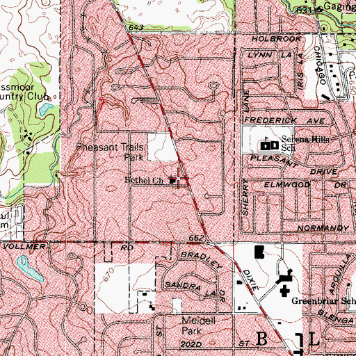 Topographic Map of Bethel Evangelical Lutheran Church, IL
