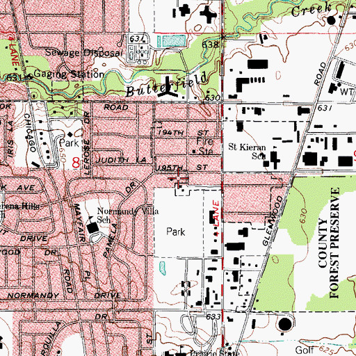 Topographic Map of Church of Our Savior, IL