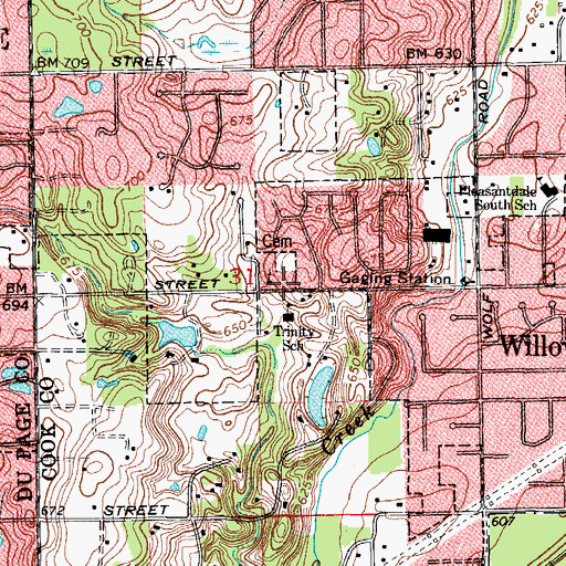 Topographic Map of Trinity Lutheran Church, IL