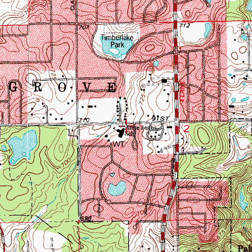 Topographic Map of Anne M Jeans Elementary School, IL