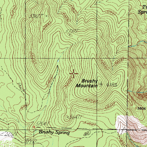 Topographic Map of Brushy Mountain Number 1 Tank, AZ