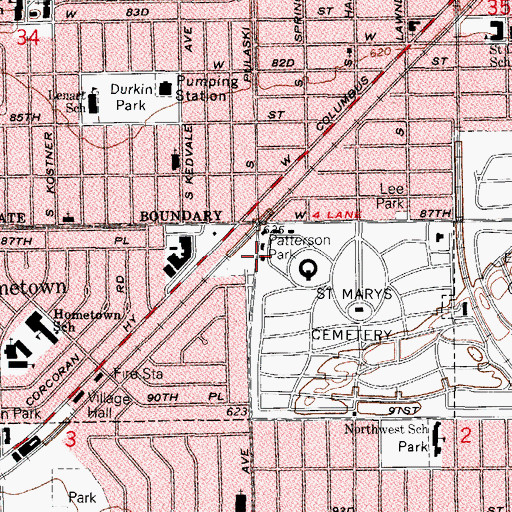 Topographic Map of Patterson Park, IL