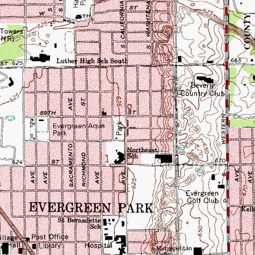 Topographic Map of Norris Field, IL