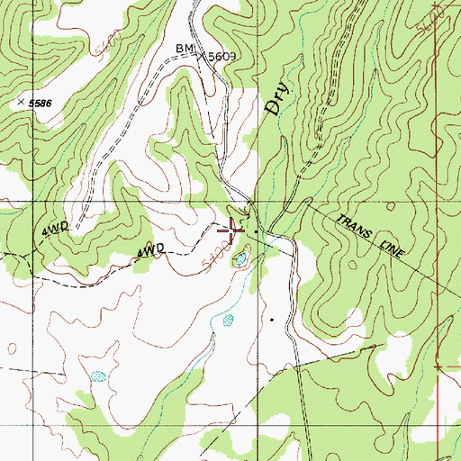 Topographic Map of Bar X Ranch, AZ
