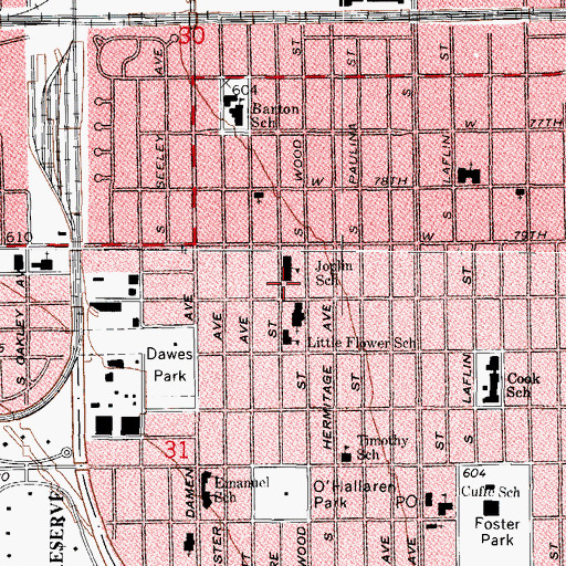 Topographic Map of Joplin School, IL