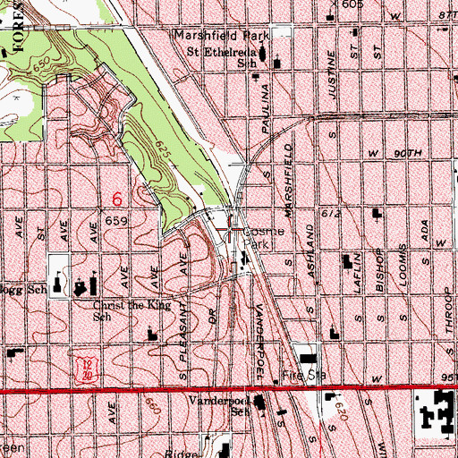 Topographic Map of Cosme Park, IL