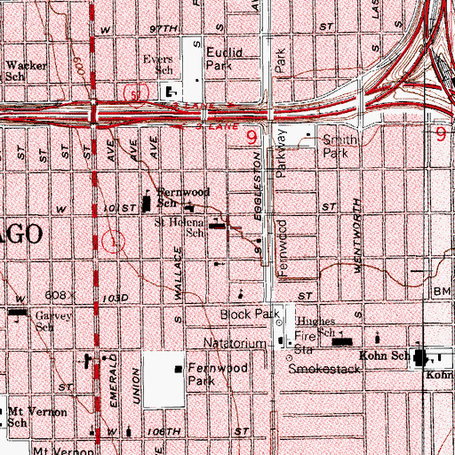 Topographic Map of Saint Helena School, IL