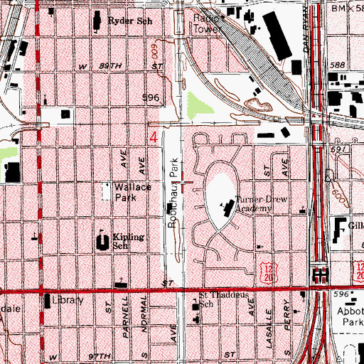 Topographic Map of Robichaux Park, IL