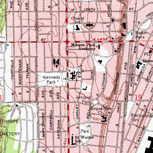 Topographic Map of Washington and Jane Smith Home, IL