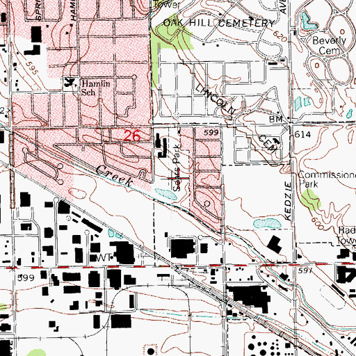 Topographic Map of Sears Park, IL