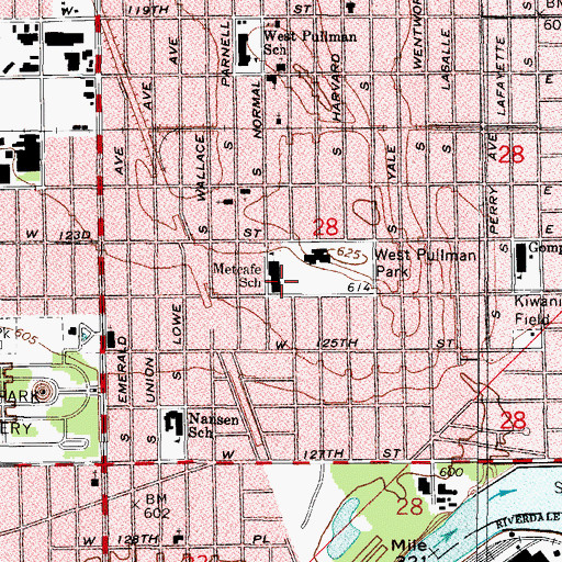 Topographic Map of Metcalfe Magnet School, IL