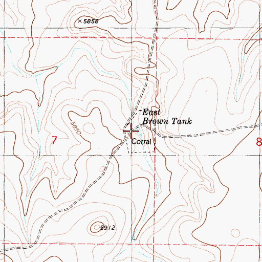 Topographic Map of East Brown Tank, AZ