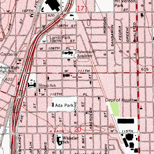 Topographic Map of Mount Calvary Christian Academy, IL