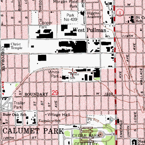 Topographic Map of White Park, IL