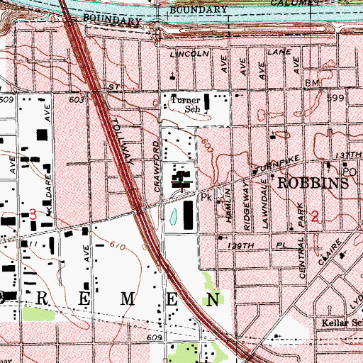 Topographic Map of Sauk Area Career Center, IL