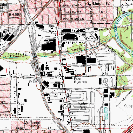 Topographic Map of Mother of Sorrows Convent, IL