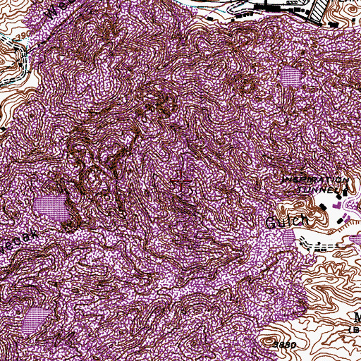 Topographic Map of Blue Bird Mine Open Pit, AZ