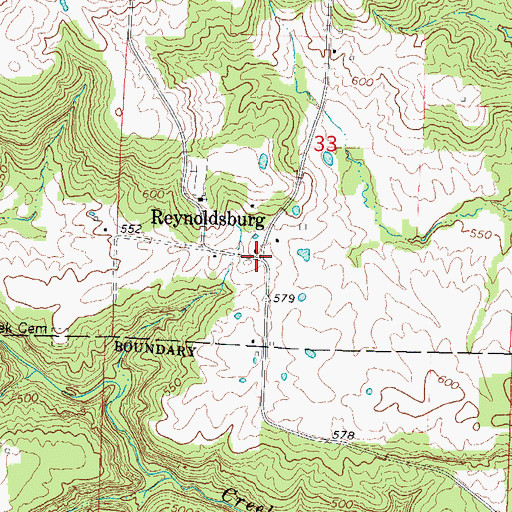 Topographic Map of Reynoldsburg Post Office (historical), IL
