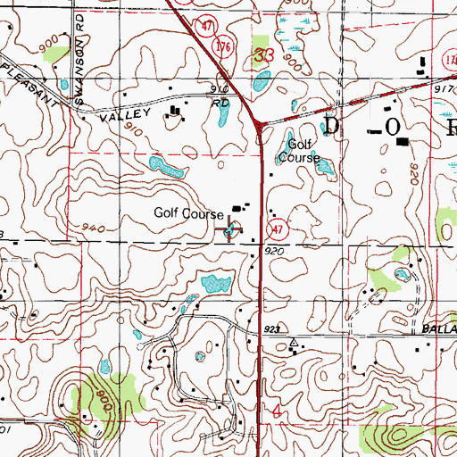 Topographic Map of Crystal Woods Golf Club, IL