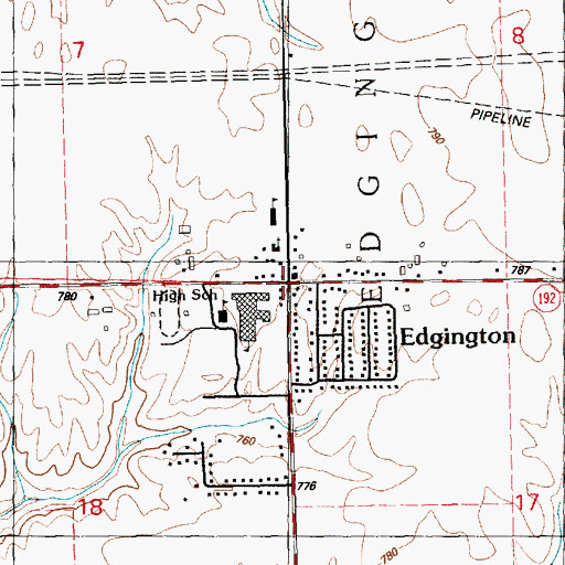 Topographic Map of Edgington, IL