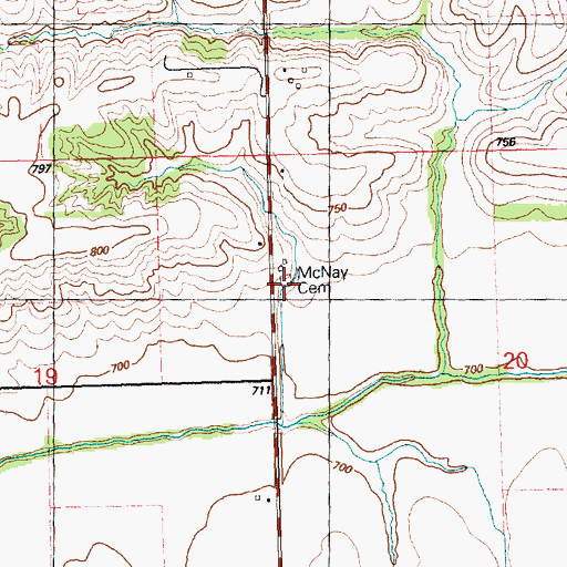 Topographic Map of McNay Cemetery, IL