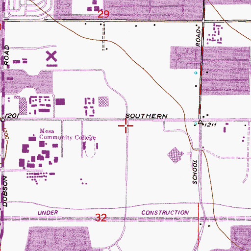 Topographic Map of Bell Square Shopping Center, AZ