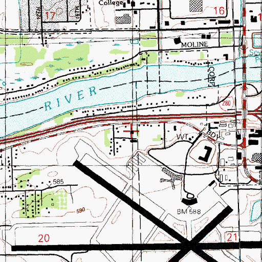 Topographic Map of Faith Evangelical Church, IL