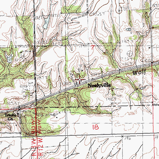 Topographic Map of Neelyville, IL