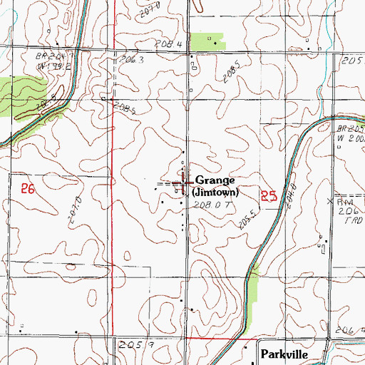 Topographic Map of Jimtown, IL