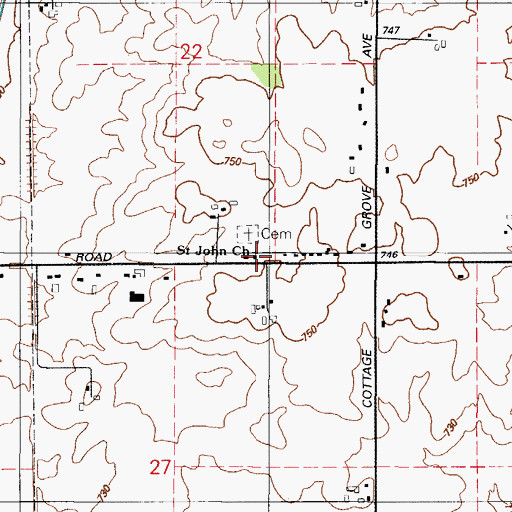 Topographic Map of Saint John United Church of Christ, IL
