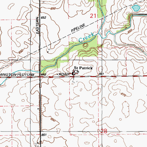Topographic Map of Saint Patrick Catholic Church, IL