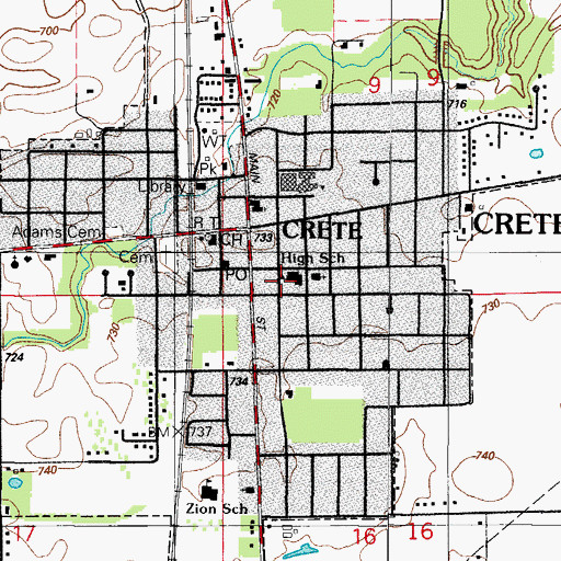 Topographic Map of Illinois Lutheran High School, IL