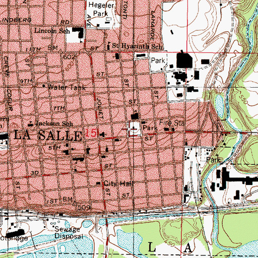 Topographic Map of La Salle, IL