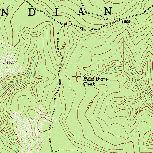 Topographic Map of East Burn Tank, AZ