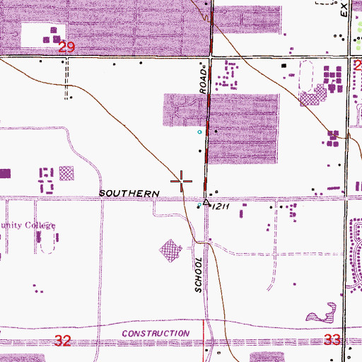 Topographic Map of Fiesta Village Shopping Center, AZ