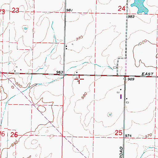 Topographic Map of Bingham Airport (historical), IL