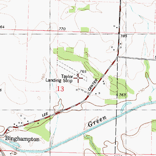 Topographic Map of Taylor Airport, IL