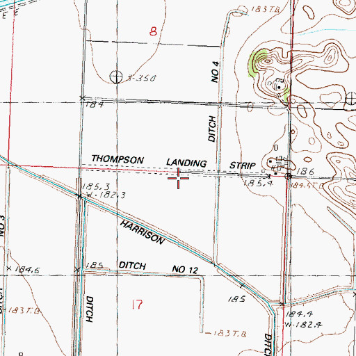 Topographic Map of Thompson Airport (historical), IL