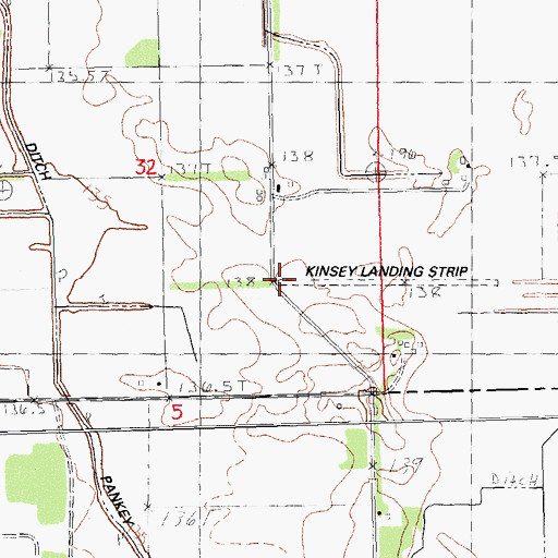 Topographic Map of Kinsey RLA Airport, IL