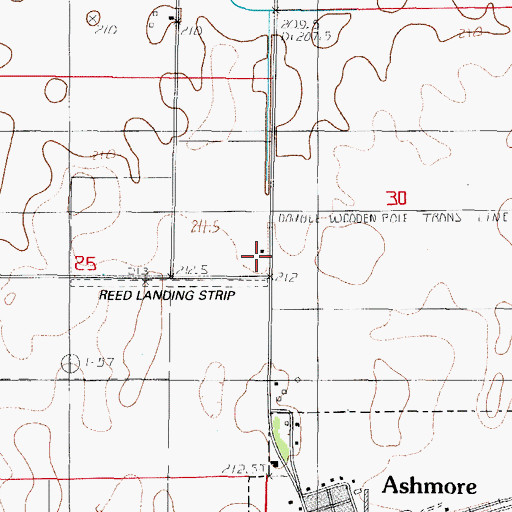 Topographic Map of John R Reed Airport, IL