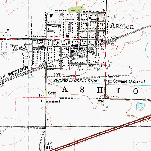 Topographic Map of Swords Heliport, IL