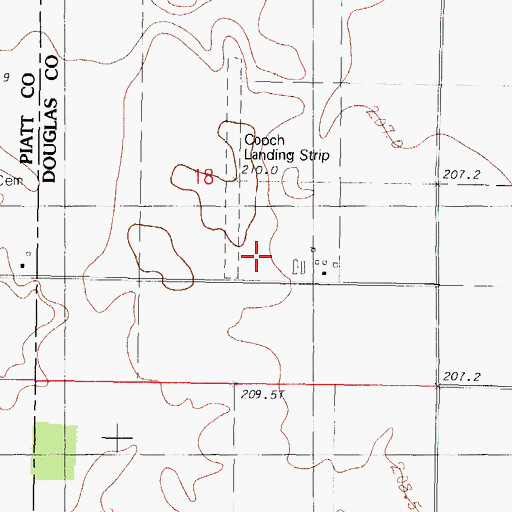 Topographic Map of Cooch Landing Area, IL