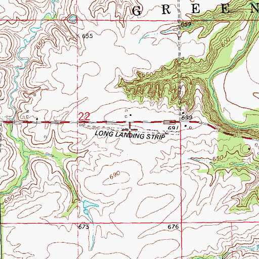 Topographic Map of Long RLA Airport (historical), IL