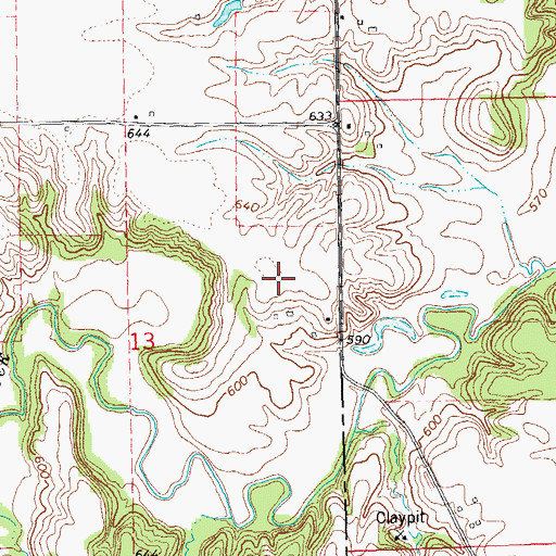 Topographic Map of Saunders Hospital Heliport, IL